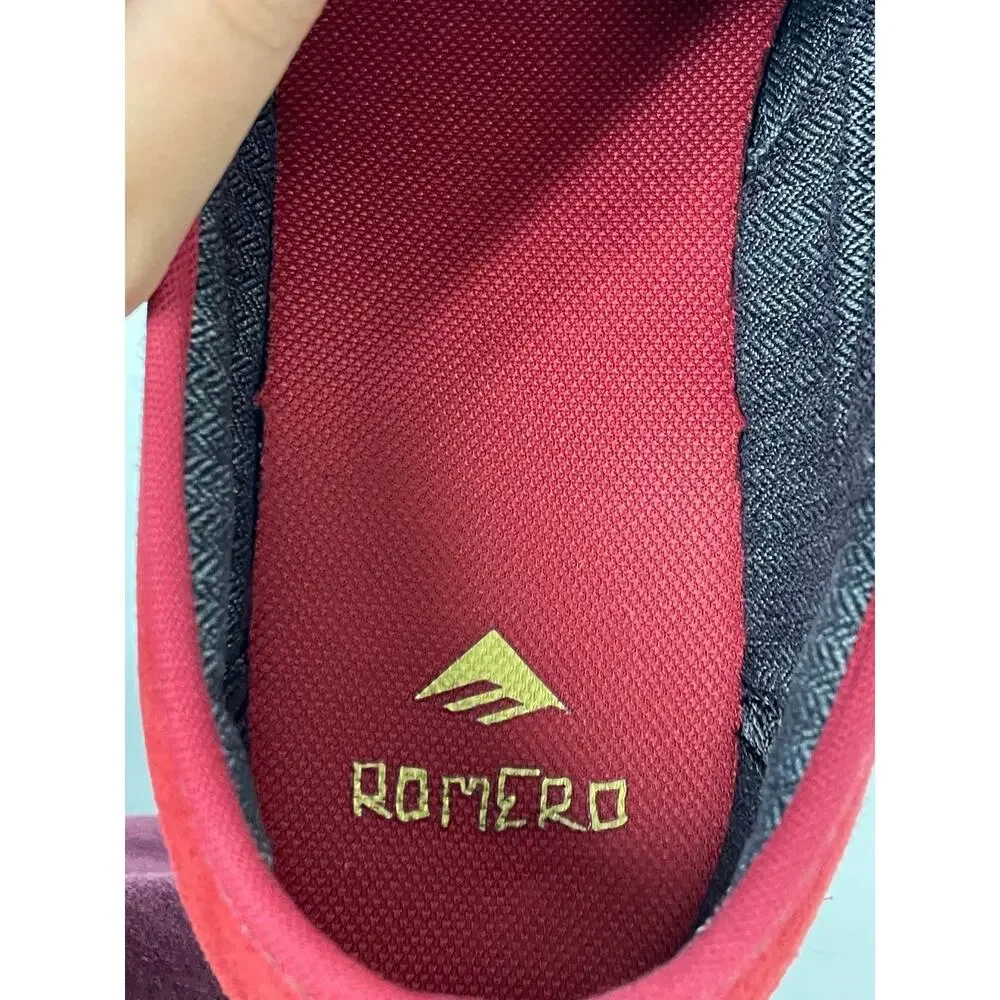Emerica By Leo Romero Laced Low Top Skateboard Shoes Red Rouge Men's 9.5 w/ Box - Picture 5 of 11